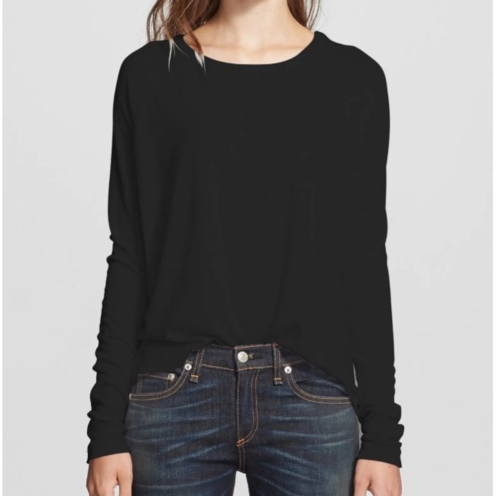 Rag & Bone ‘Camden' Long Sleeve Top in Black